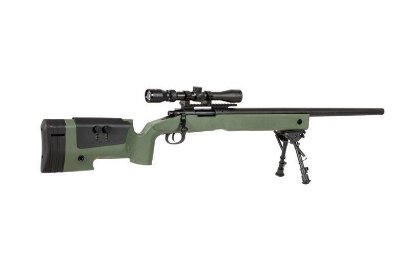Страйкбольный аналог karabinu wyborowego SA-S02 CORE&trade; z lunetą i dw&oacute;jnogiem - oliwkowa [Specna Arms] (для страйкболу) SPE-03-026053 фото