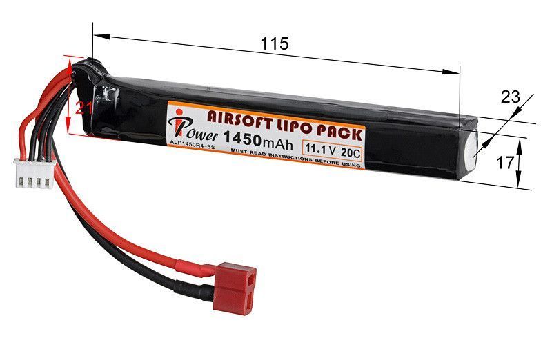 Аккумулятор Li-Po 1450mAh 11,1V 20C T-connect [IPower] (для страйкбола) ALP1450R4-3S-S-T фото