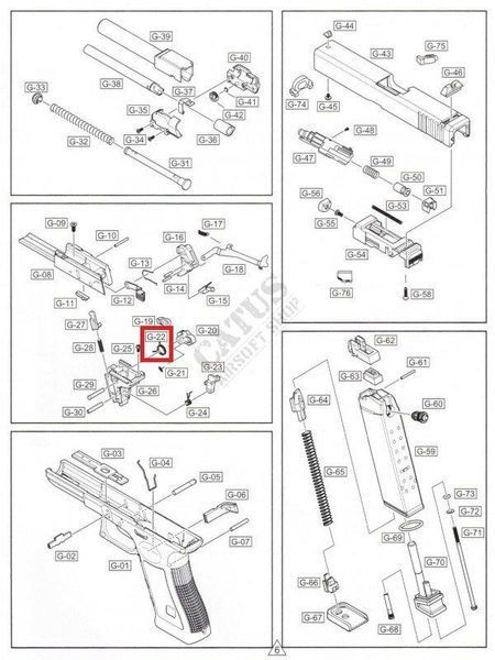 Ударная пружина для пистолетов Glock Marui/KJ/WE Part No. 22 [WE] (для страйкбола) WE-PART-G-22 фото