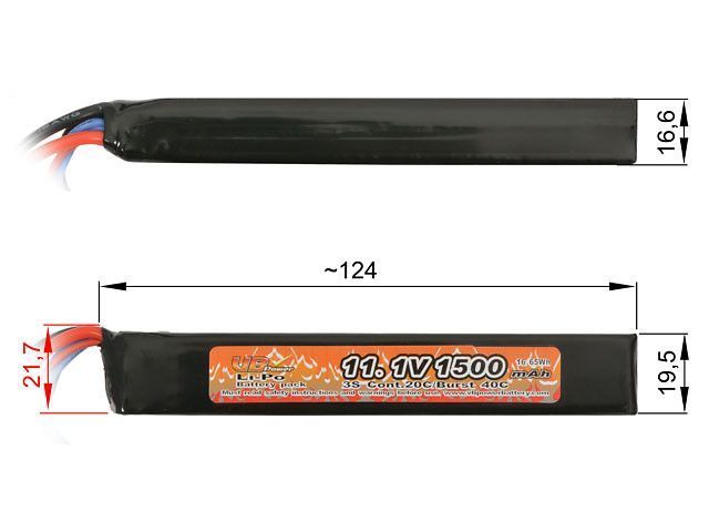 Аккумуляторная батарея Li-Po 1500mAh 11,1V 20/40C [Victory Battery] (для страйкбола) VL2015111 фото