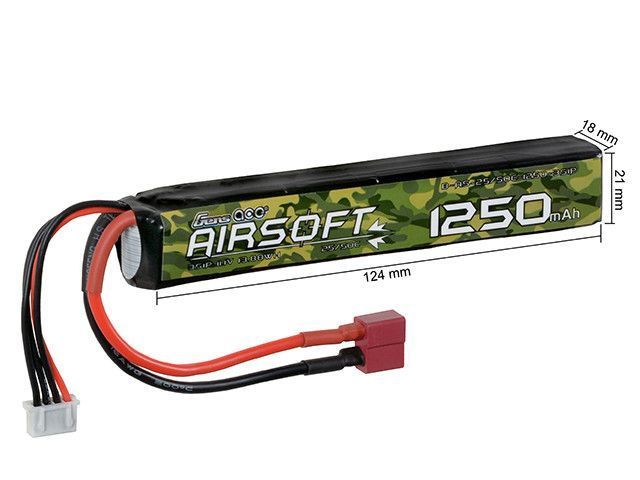 Akumulator airsoftowy 25/50C 1250mAh 3S1P 11.1V LiPo T-Plug&nbsp;(для страйкбола) B-AS-25-50C-1250-3S1P фото