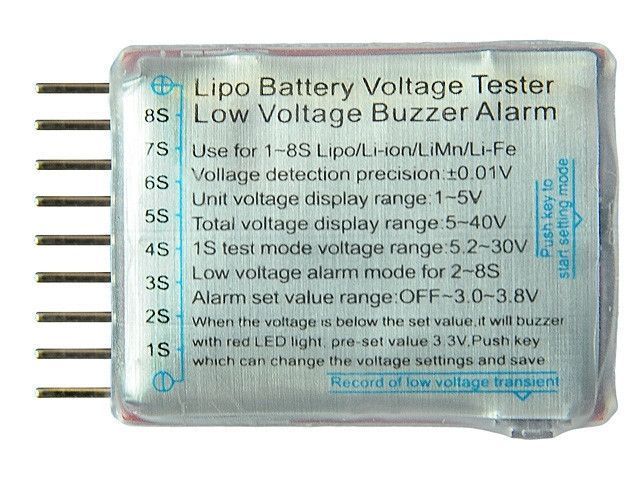 Alarm/miernik zabezpieczający akumulatory LiPo [8FIELDS] (для страйкболу) VB-DLIPOALARM8S фото