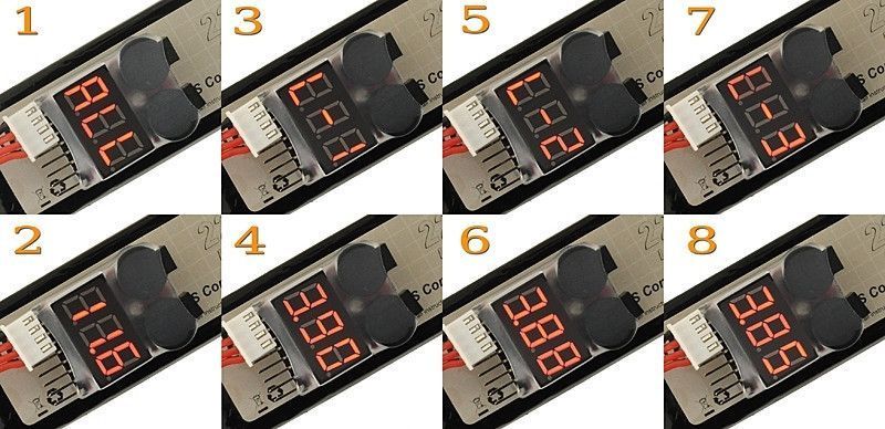 Alarm/miernik zabezpieczający akumulatory LiPo [8FIELDS] (для страйкболу) VB-DLIPOALARM8S фото