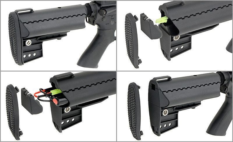 Модульний приклад з відділенням під акумулятор AR-15/M4 &ndash; BLACK [CYMA] (для страйкболу) FBP1786-1 фото