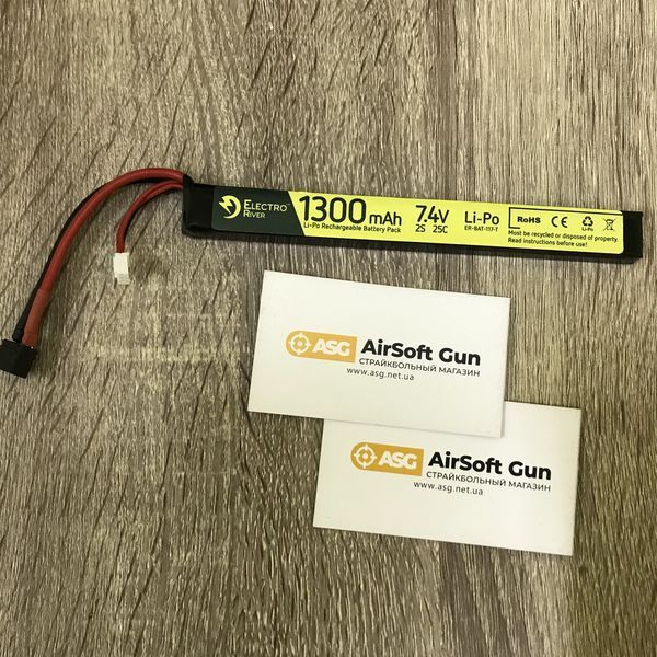 Аккумулятор LiPo 7,4V 1300mAh 25/50C T-connect (DEANS) [ElectroRiver] (для страйкбола) ELR-06-009538 фото