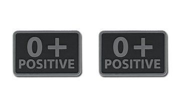 Helikon - PVC Patch - Blood Type - 0+ POS - Black - 2pcs (для страйкбола) 11924 фото