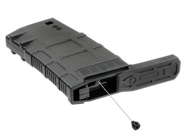 Полімерний бункерний магазин на 400 кульок тип FLASH SR25/AR10 - Black [BattleAxe] (для страйкболу) FBP2313 фото