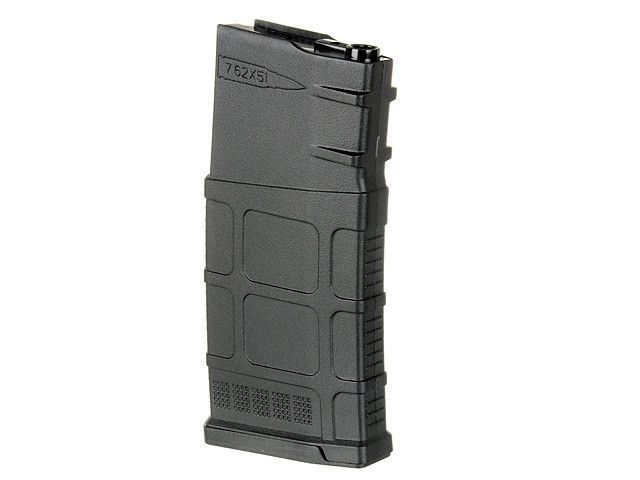 Полімерний бункерний магазин на 400 кульок тип FLASH SR25/AR10 - Black [BattleAxe] (для страйкболу) FBP2313 фото