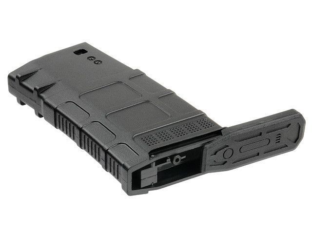 Полімерний бункерний магазин на 400 кульок тип FLASH SR25/AR10 - Black [BattleAxe] (для страйкболу) FBP2313 фото