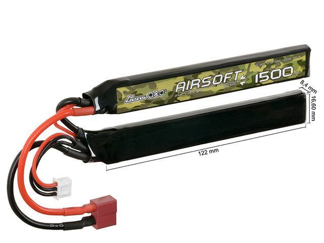 Akumulator airsoftowy 25/50C 1500mAh 2S1P 7.4V LiPo T-Plug&nbsp;(для страйкбола) B-AS-25-50C-1500-2S1P фото