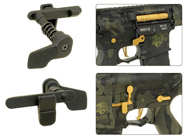 Oburęczny przedłużony zatrzask magazynka do M4/M16 - Balck [APS] (для страйкболу) AER037 фото