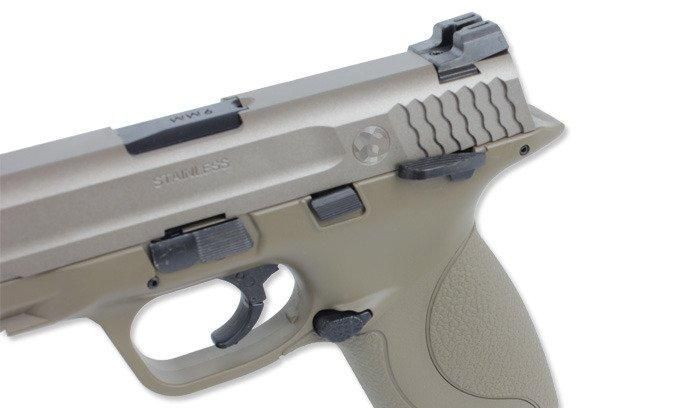 Tokyo Marui - Pistol airsoft SW P9 V Custom - Flat Dark Earth - GBB (для страйкболу) 13772 фото
