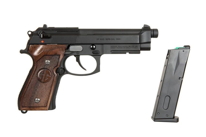 Страйкбольный аналог pistoletu GPM92 GP2 walnut grip edition - czarna [G&G] (для страйкболу) GIG-02-029191 фото
