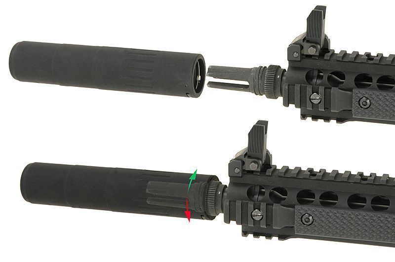 Глушник типу AAC SPR/SCR-H - Black (для страйкболу) BD0502 фото