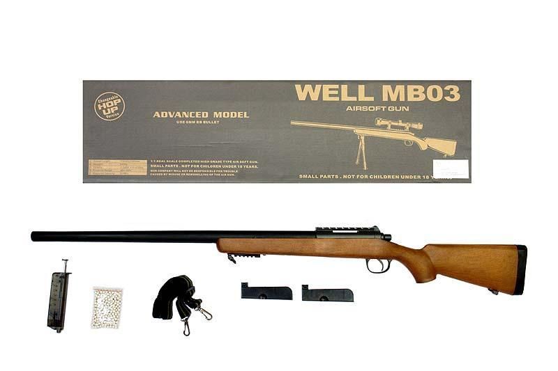 Страйкбольный аналог karabinu snajperskiego MB03AW [Well] (для страйкболу) WEL-03-000116 фото