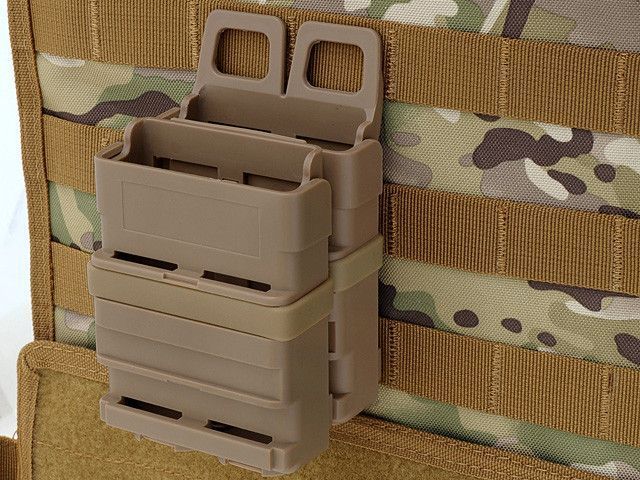 Polimerowa ładownica na 2 magazynki 5.56 - dark earth [FMA] (для страйкболу) TB299 фото