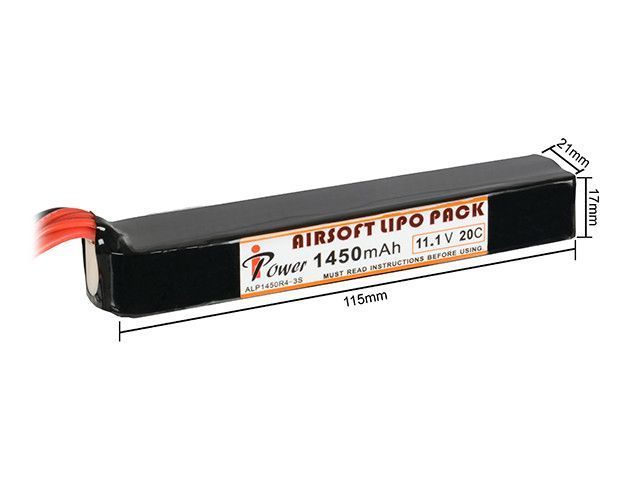 Аккумулятор Li-Po 1450mAh 11,1V 20C [IPower] (для страйкбола) ALP1450R4-3S-S фото