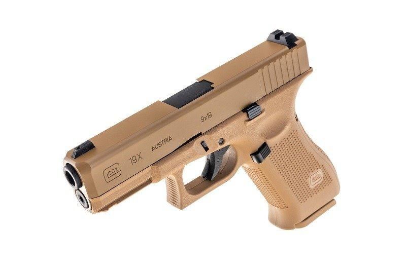 Страйкбольный пистолет GBB Glock 19X Green Gas - coyote [Umarex] (для страйкбола) UMA-02-026669 фото