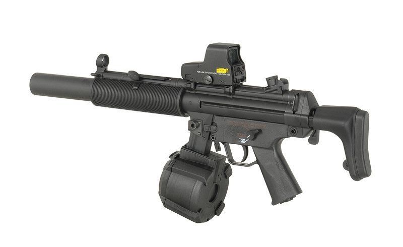Магазин електро-бункерний на 1200 куль для MP5 - Black [BattleAxe] (для страйкболу) FBP2283 фото