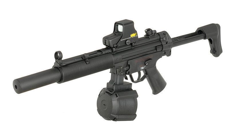 Магазин електро-бункерний на 1200 куль для MP5 - Black [BattleAxe] (для страйкболу) FBP2283 фото
