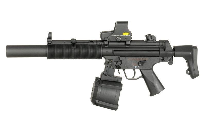 Магазин електро-бункерний на 1200 куль для MP5 - Black [BattleAxe] (для страйкболу) FBP2283 фото