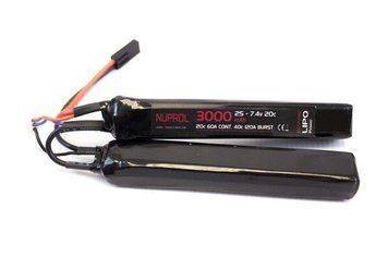 Аккумулятор LiPo 3000mah 7.4v 20c - dwudzielny [Nuprol] (для страйкбола) WEE-06-010048 фото