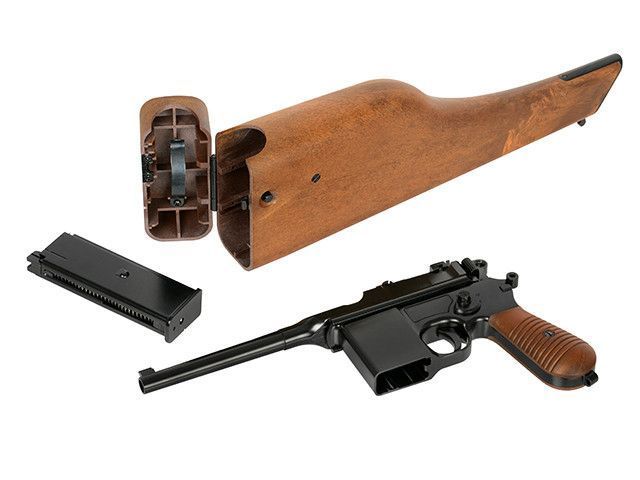 Пистолет Mauser M1932/M712 с прикладом [WE] (для страйкбола) WE-712-BK-SP фото