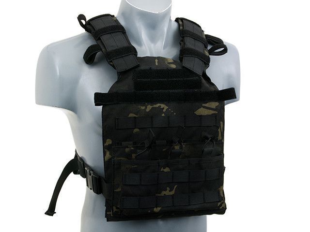 Штурмовий Plate Carrier (плитоноска) з аналогом пластин - Multicam Black [8FIELDS] (для страйкболу) M51611027-1-MB фото