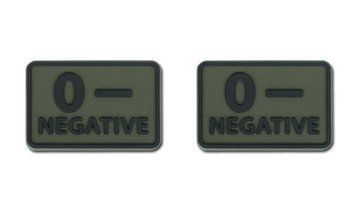 Helikon - PVC Patch - Blood Type - 0- NEG - Olive Green - 2pcs (для страйкбола) 11917 фото