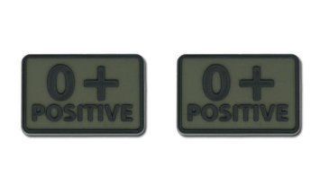Helikon - PVC Patch - Blood Type - 0+ POS - Olive Green - 2pcs (для страйкбола) 11916 фото