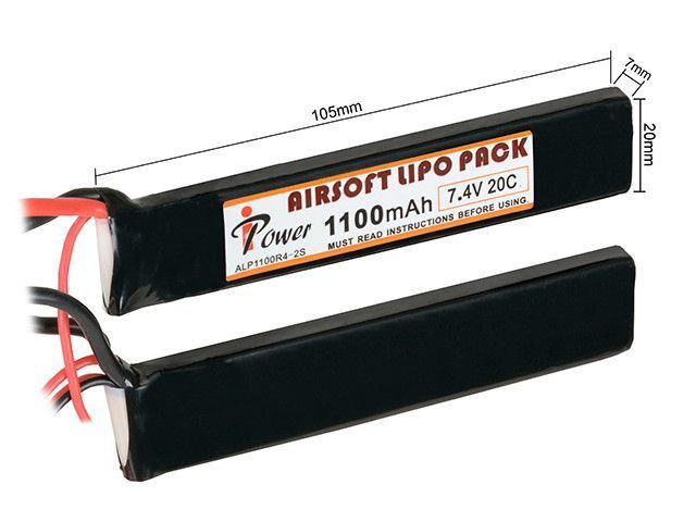 Аккумулятор Li-Po 1100mAh 7,4V 20C [IPower] (для страйкбола) IP-LIPO-005 фото