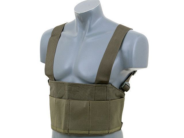 Легкая разгрузка chest rig с эластическими подсумками - Olive [Emerson] (для страйкбола) EM2390B фото