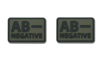 Helikon - PVC Patch - Blood Type - AB- NEG - Olive Green - 2pcs (для страйкбола) 11915 фото