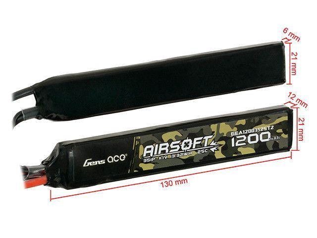 Akumulator airsoftowy 25C 1200mAh 3S1P 11.1V LiPo mini Tamiya&nbsp;(для страйкбола) GEA12003S25T2 фото