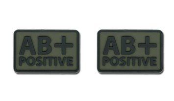 Helikon - PVC Patch - Blood Type - AB+ POS - Olive Green - 2pcs (для страйкбола) 11914 фото