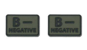 Helikon - PVC Patch - Blood Type - B- NEG - Olive Green - 2pcs (для страйкбола) 11913 фото