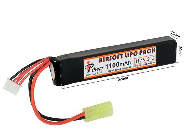 Аккумулятор Li-Po 1100mAh 11,1V 20C [IPower] (для страйкбола) IP-LIPO-007 фото