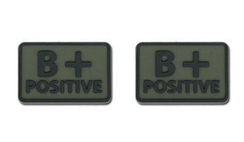 Helikon - PVC Patch - Blood Type - B+ POS - Olive Green - 2pcs (для страйкбола) 11912 фото