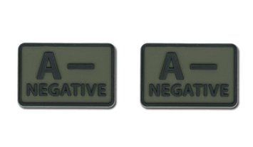 Helikon - PVC Patch - Blood Type - A- NEG - Olive Green - 2pcs (для страйкбола) 11911 фото