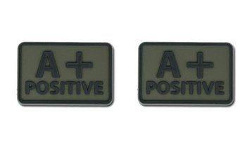 Helikon - PVC Patch - Blood Type - A+ POS - Olive Green - 2pcs (для страйкбола) 11910 фото