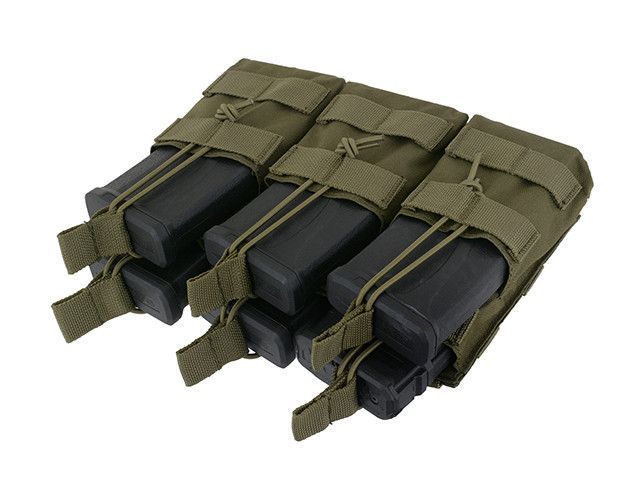 Тройной подсумок на 6 магазинов M4/M16/AR-15 - OLIVE [8FIELDS] M51613094-OD фото