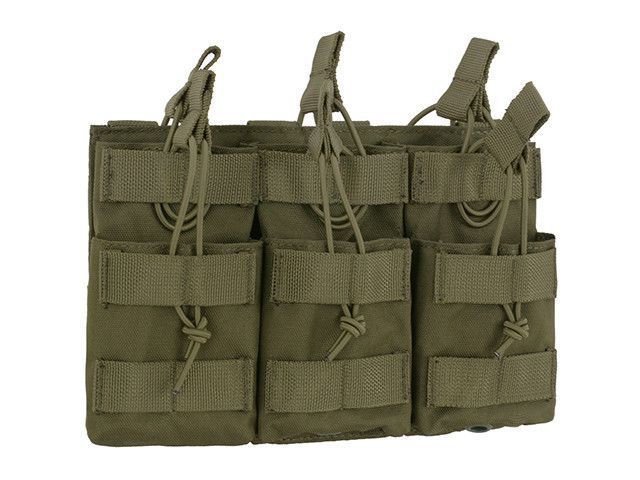 Тройной подсумок на 6 магазинов M4/M16/AR-15 - OLIVE [8FIELDS] M51613094-OD фото