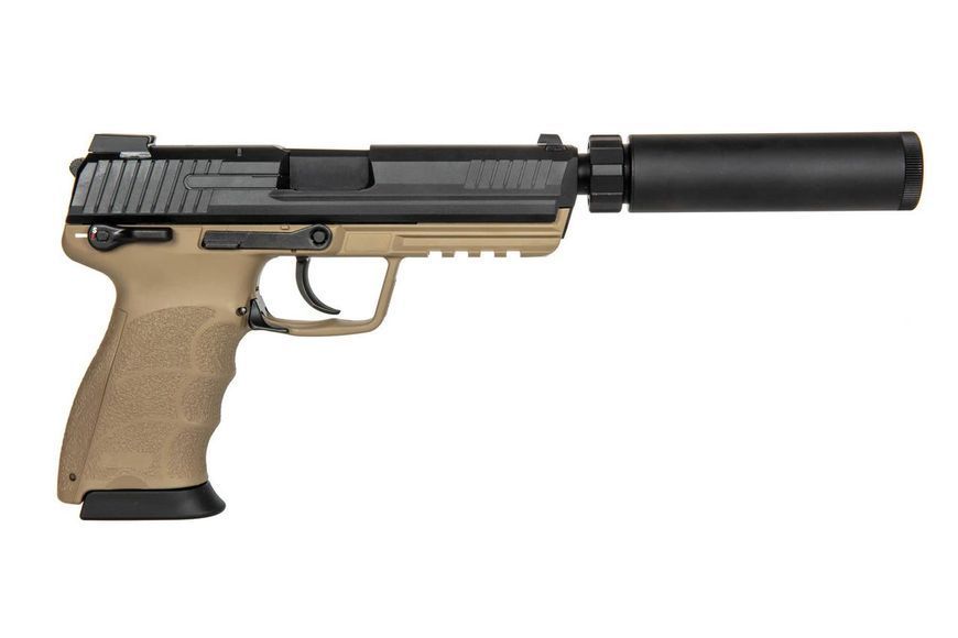 Страйкбольный аналог pistoletu TM45 Tactical z tłumikiem - Tan [Tokyo Marui] (для страйкболу) TMR-02-027574 фото