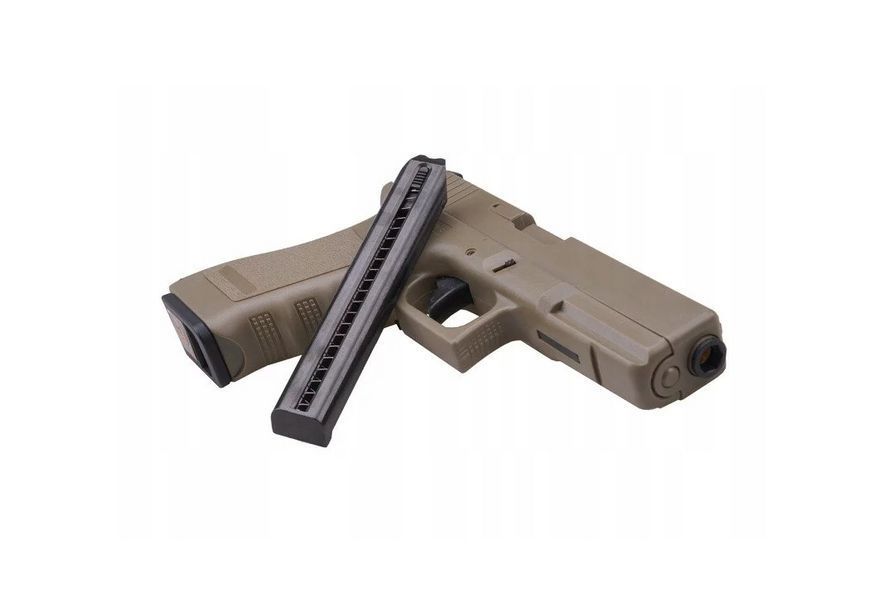 Страйкбольний пістолет Cyma Glock 18C Mosfet Edition AEP CM.030S - TAN (без АКБ)[CYMA] (для страйкболу) CM030S-TAN(002326) фото