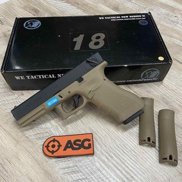 Пистолет Glock 18c - Gen4 GBB - Half Tan [WE] (для страйкбола) 5075-TAN фото