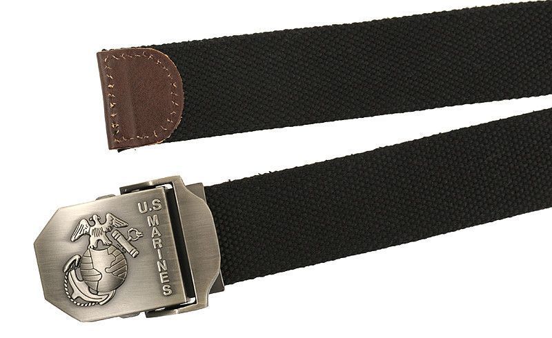 Wojskowy pł&oacute;cienny 1.5 calowy pasek męski (Marine Corps) - Black (для страйкбола) BD1756 фото
