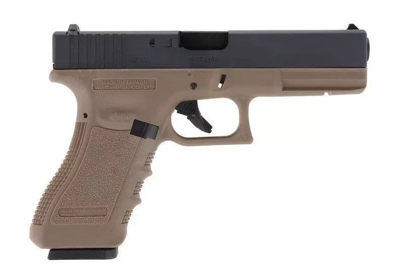 ПІСТОЛЕТ GLOCK 17 GEN.3 METAL GBB GREEN GAS - half tan [WE] (для страйкболу) 012753 фото