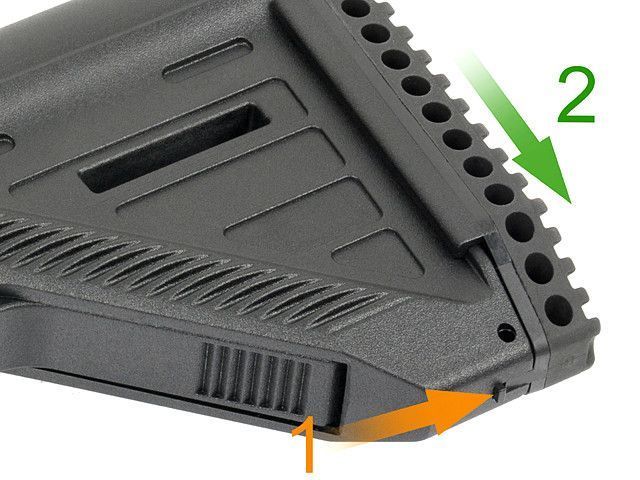 Тонкий приклад для AEG 416/AR15 - Black [D-DAY] (для страйкбола) STK-006 фото