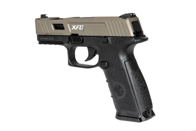 Страйкбольный пистолет BLE-XFG - black / tan [ICS] (для страйкбола) ICS-02-026144 фото