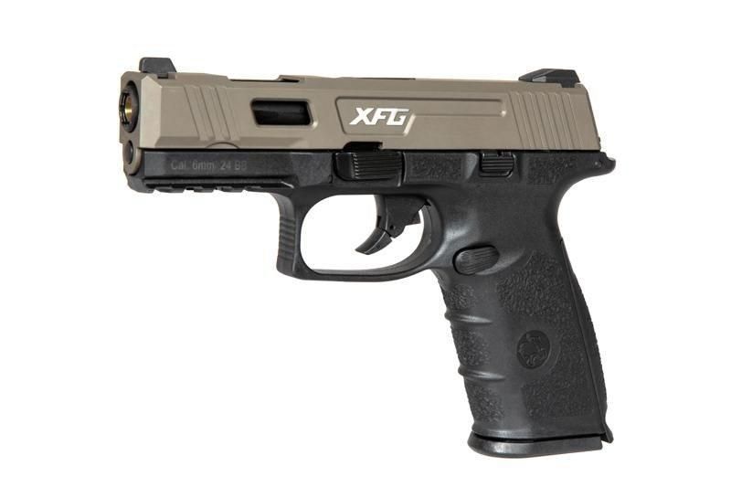 Страйкбольный пистолет BLE-XFG - black / tan [ICS] (для страйкбола) ICS-02-026144 фото